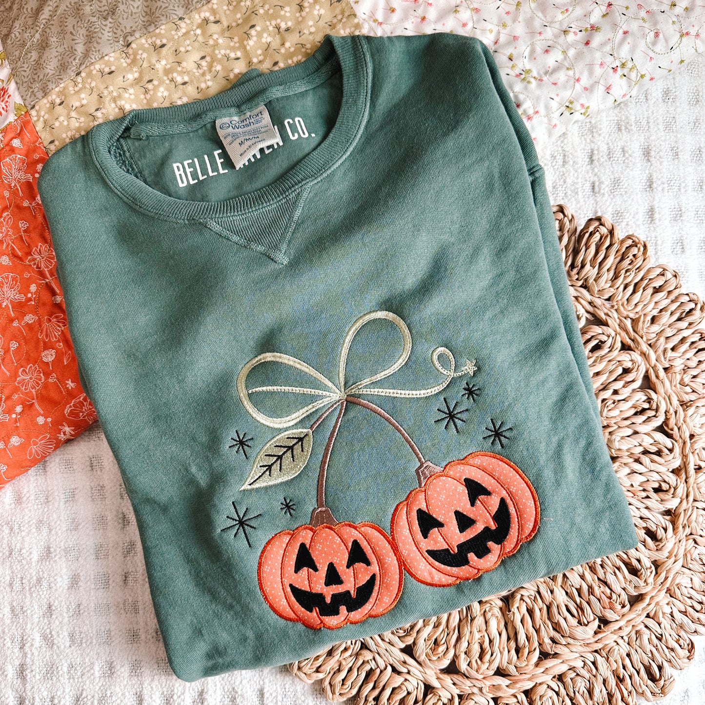 Vintage Pumpkin Applique Crewneck