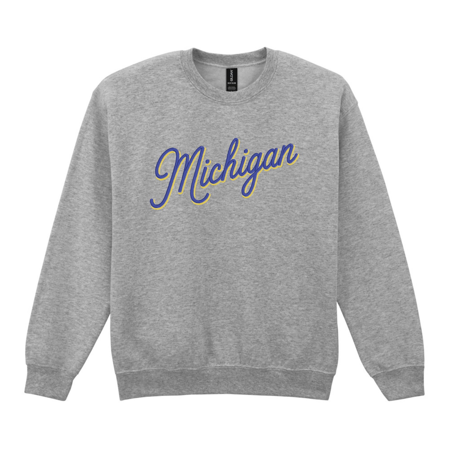 Michigan Shadow Font Embroidered Crewneck