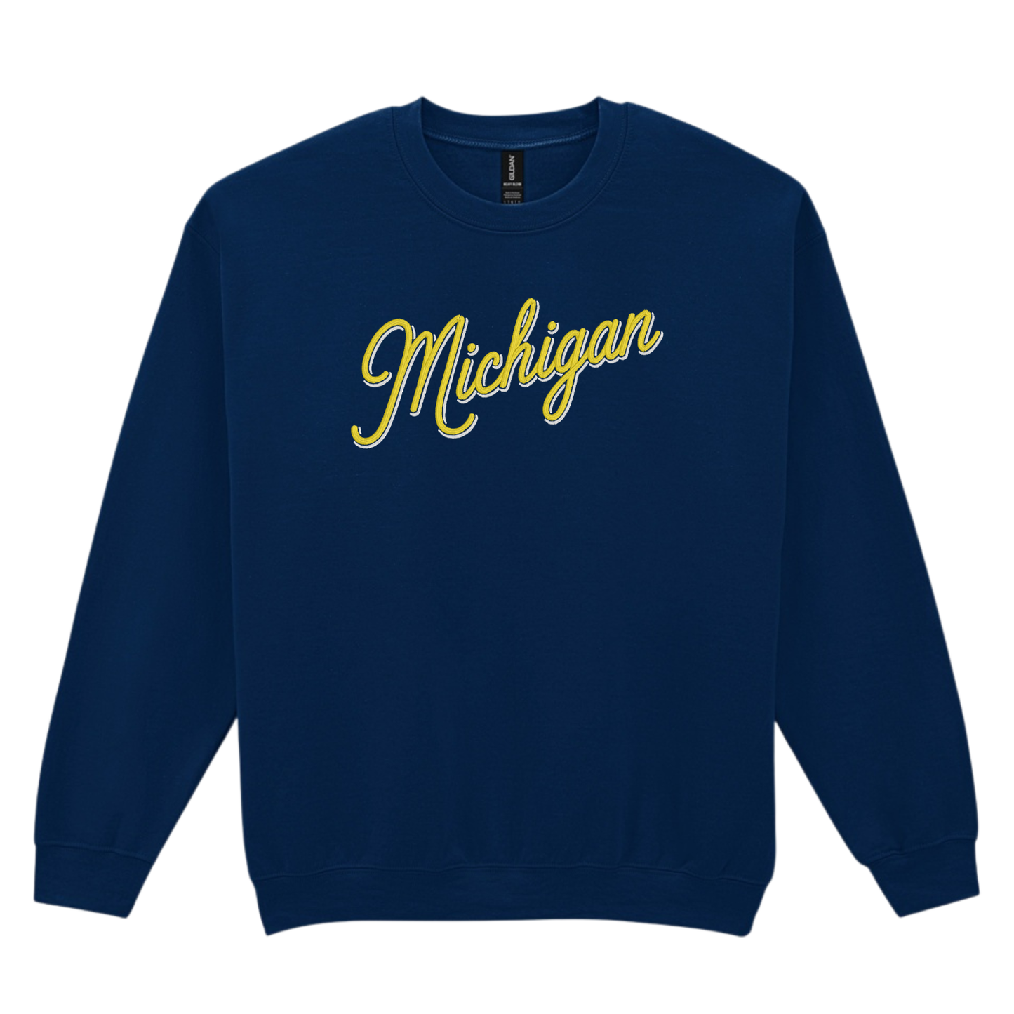Michigan Shadow Font Embroidered Crewneck