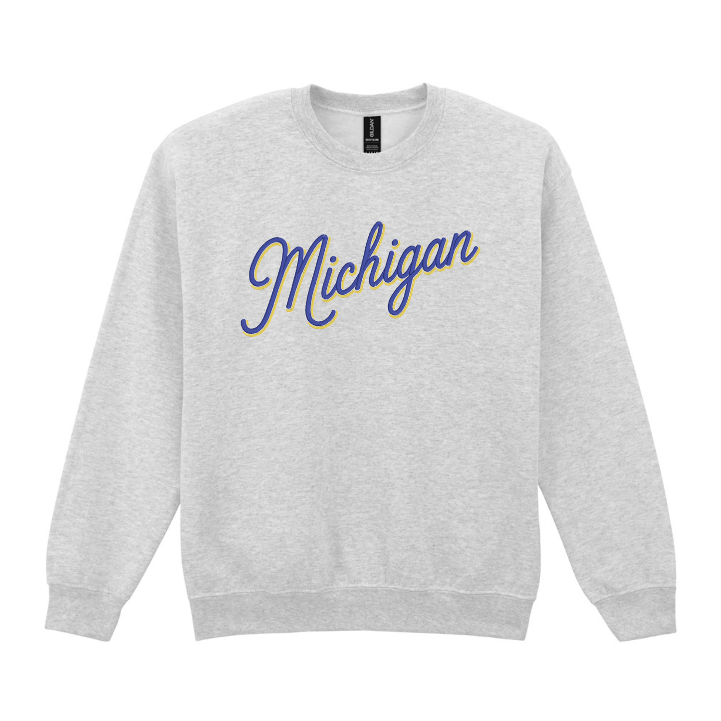 Michigan Shadow Font Embroidered Crewneck