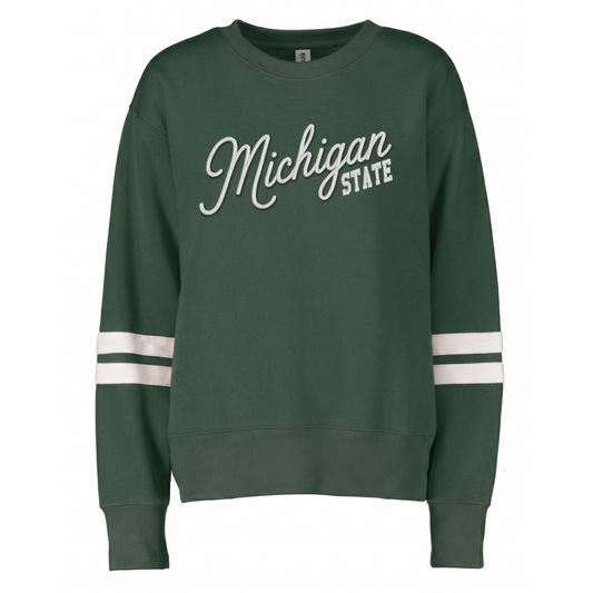 Michigan State Shadow Font Varsity Crewneck