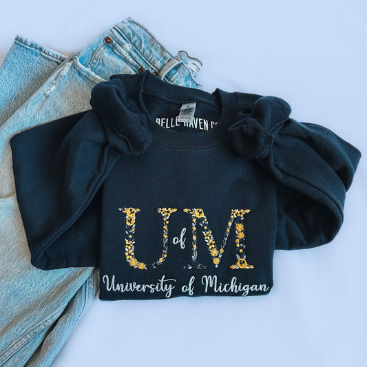 U of M Floral Crewneck