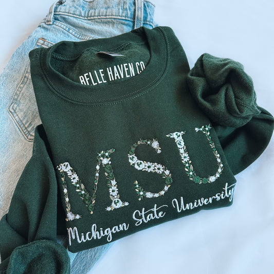 MSU Floral Crewneck