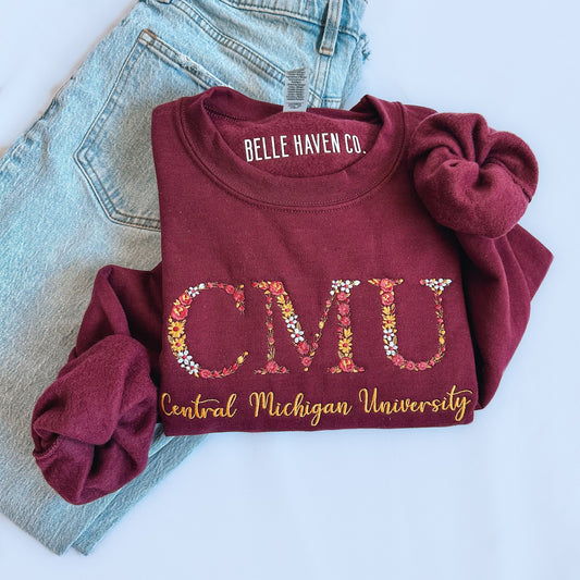 CMU Floral Crewneck