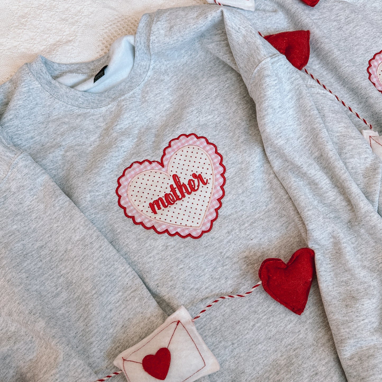 Scalloped Heart Aplique Crewneck