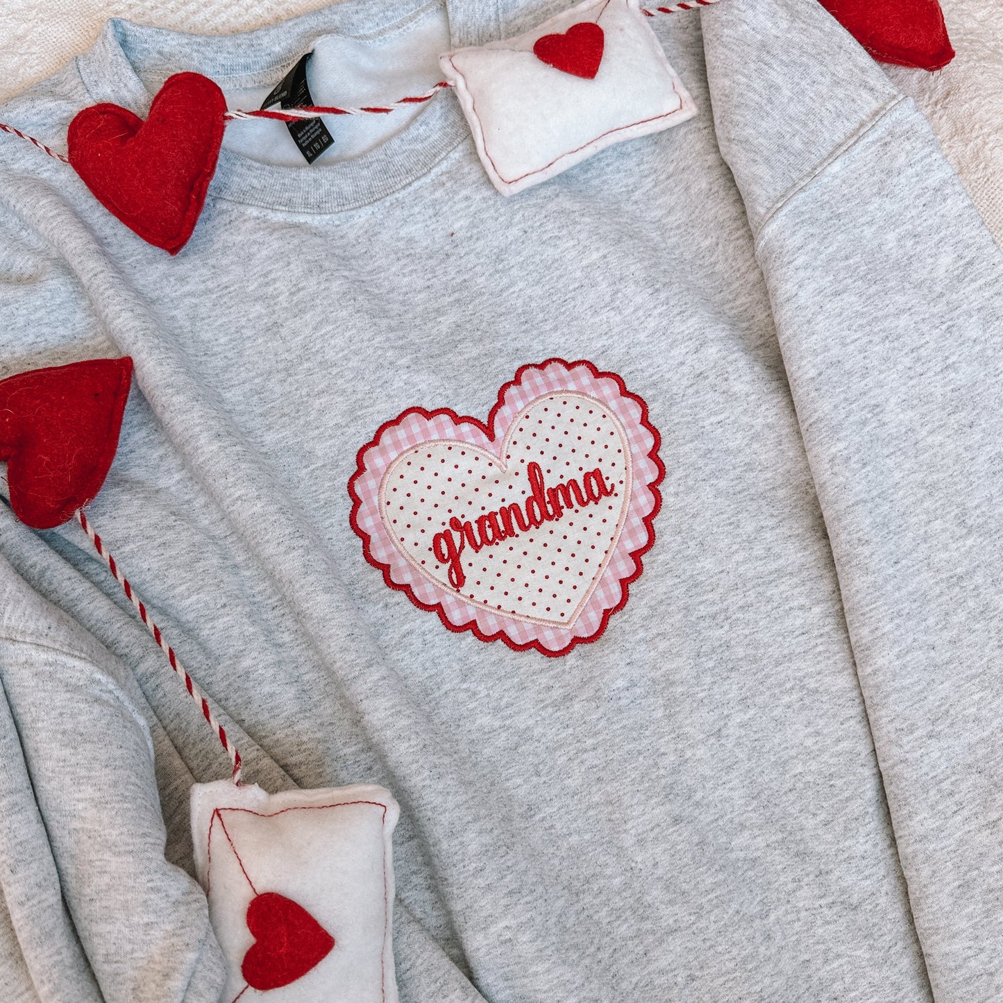 Scalloped Heart Aplique Crewneck