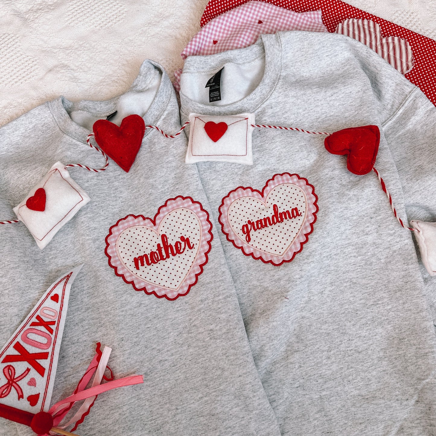 Scalloped Heart Aplique Crewneck