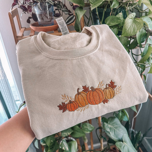 Embroidered Pumpkin Crewneck