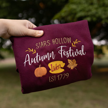 Gilmore Girls Autumn Festival Embroidered Crewneck