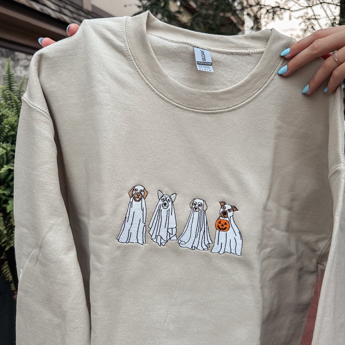 Spooky Dogs Embroidered Crewneck