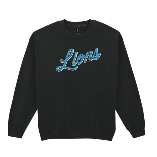 Lions Shadow Font Embroidered Crewneck